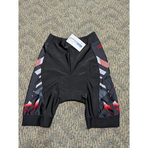 Coolmax Padded Cycling Shorts Mens XL Black Red Gel Anti-Shock Bike Shorts NEW